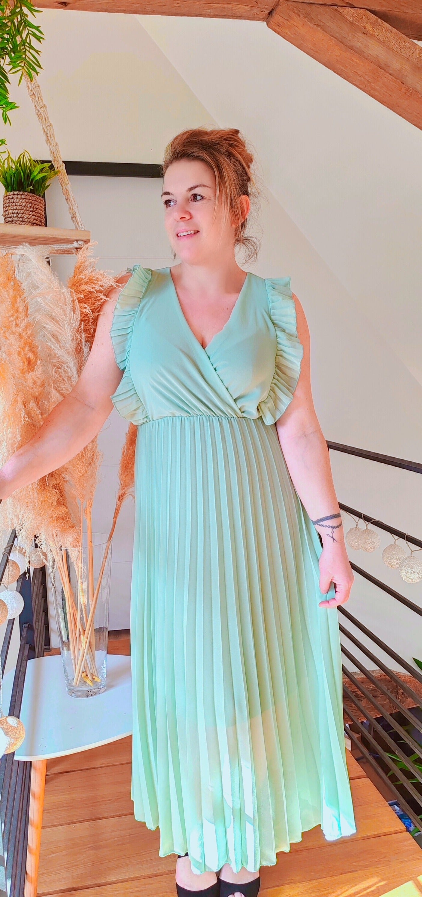 Robe Alba vert d'eau