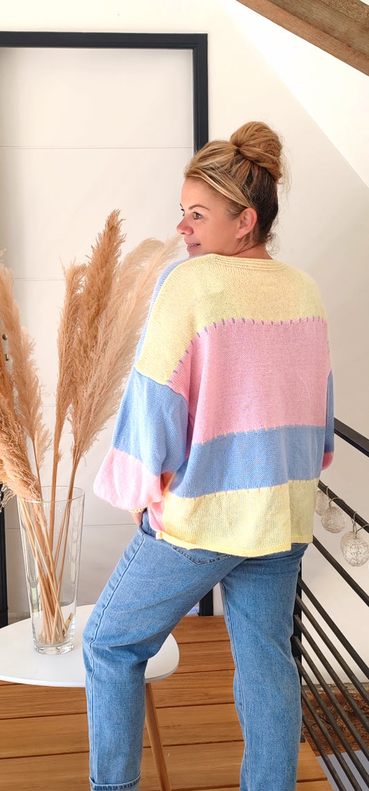Gilet patchwork LORIE jaune