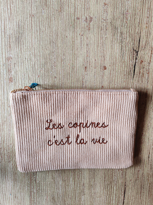 Pochette Côtelée beige