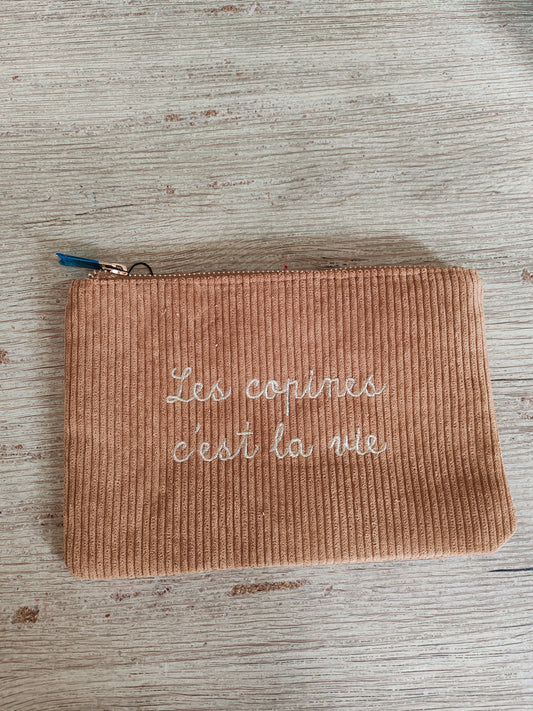 Pochette Côtelée terracota