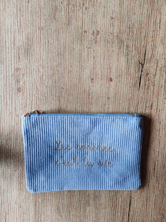 Pochette Côtelée bleu ciel