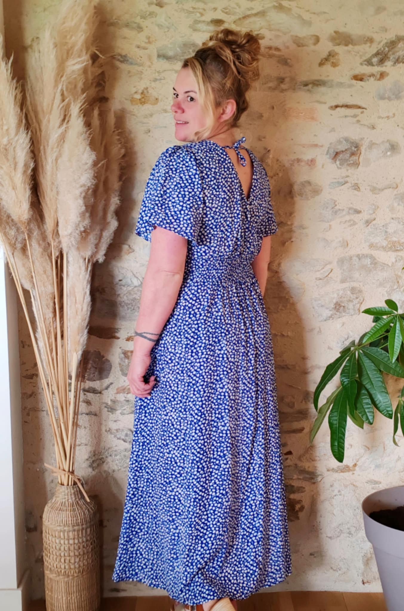 Robe longue Ashley bleue