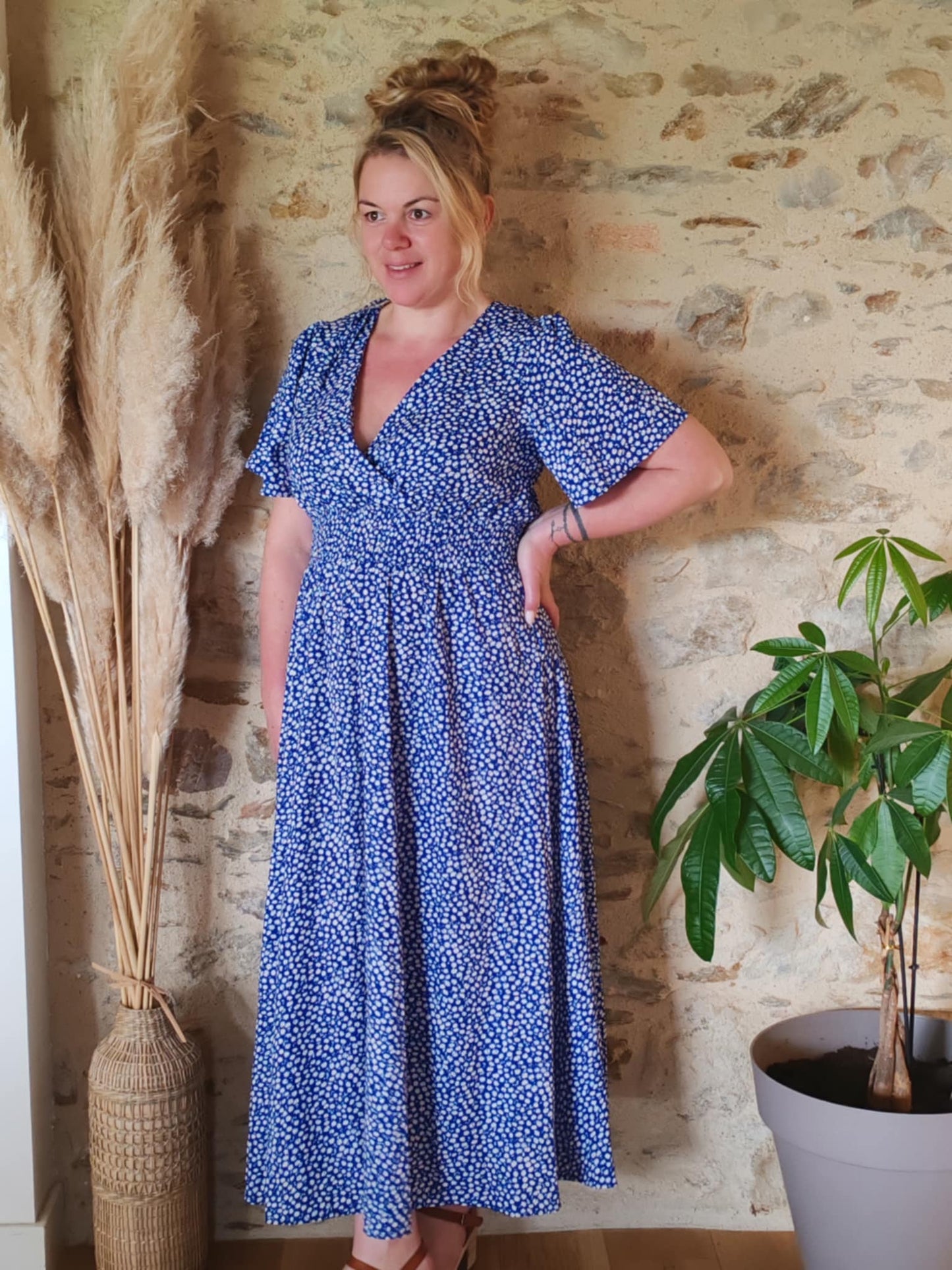 Robe longue Ashley bleue