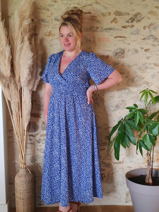 Robe longue Ashley bleue