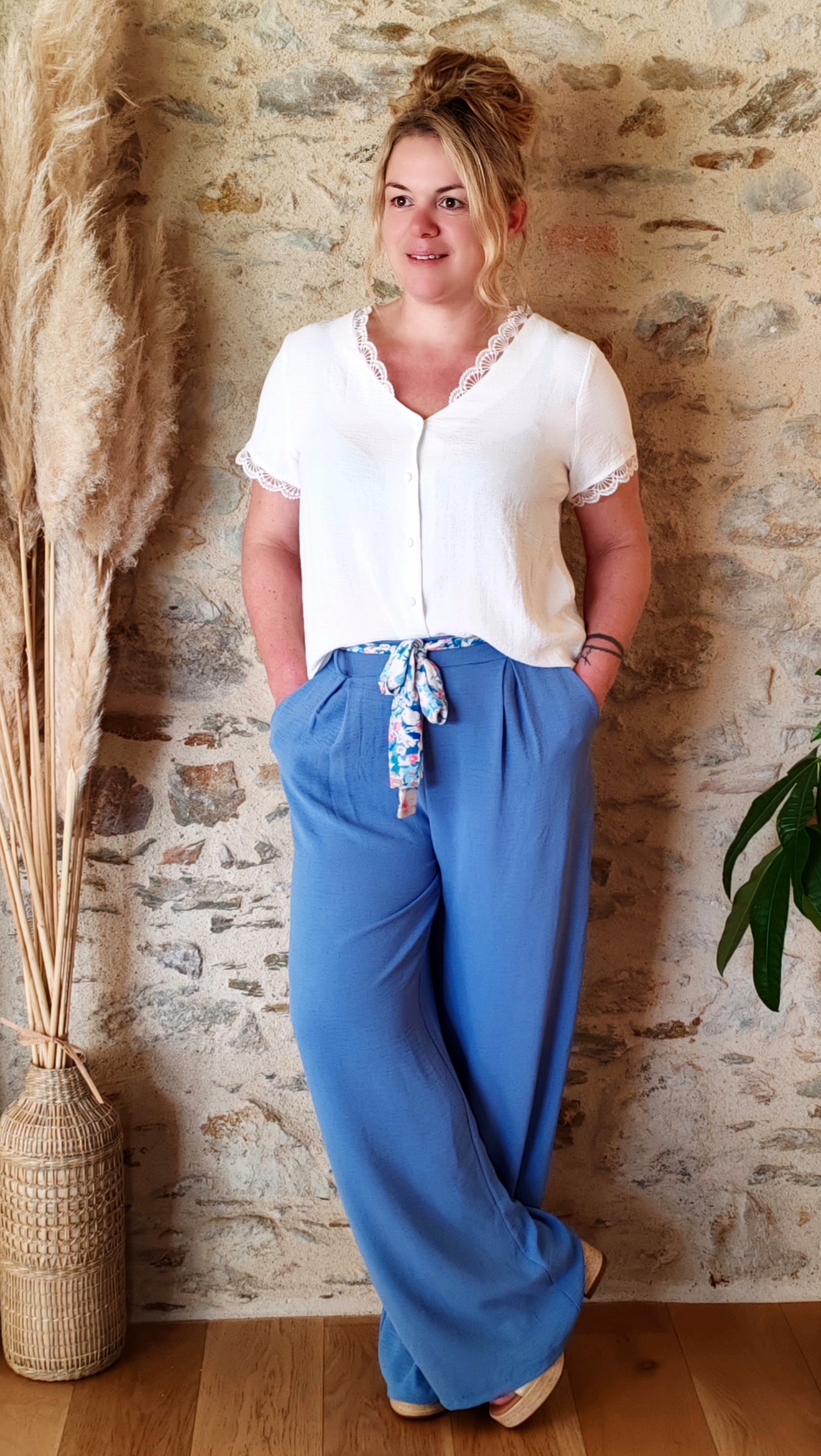 Pantalon fluide LOUIS bleu
