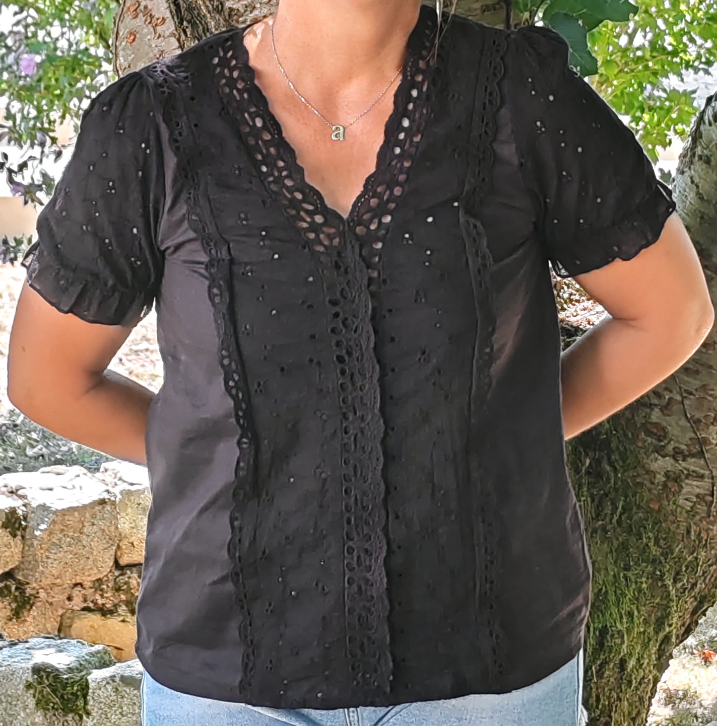 Top broderie Lenzo