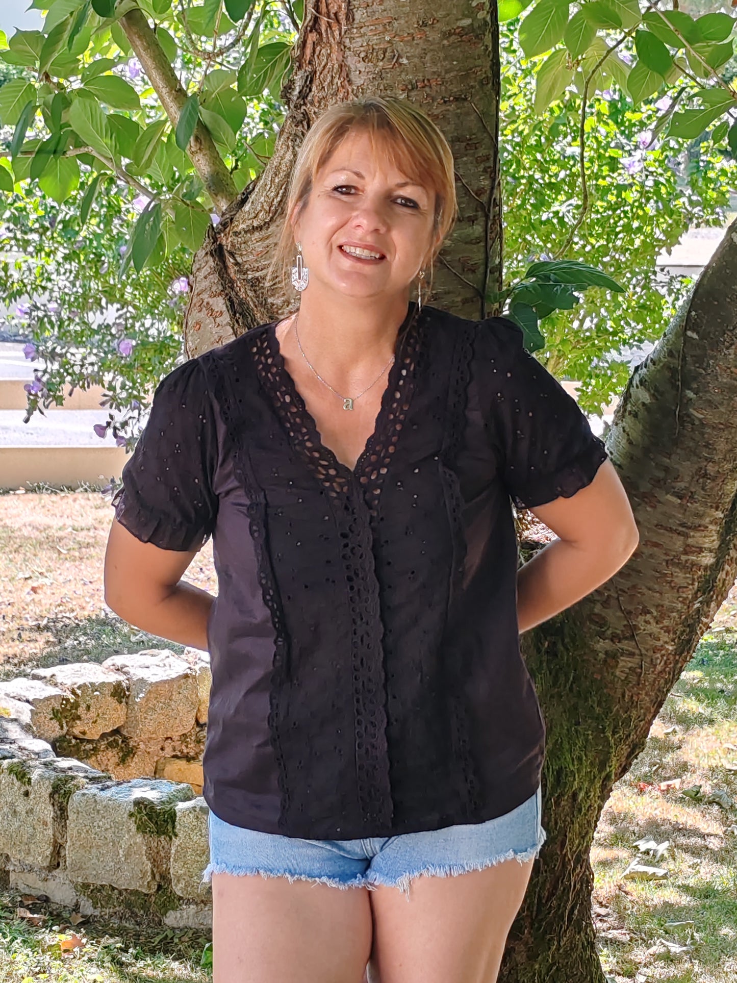 Top broderie Lenzo