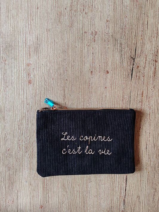 Pochette Côtelée noire