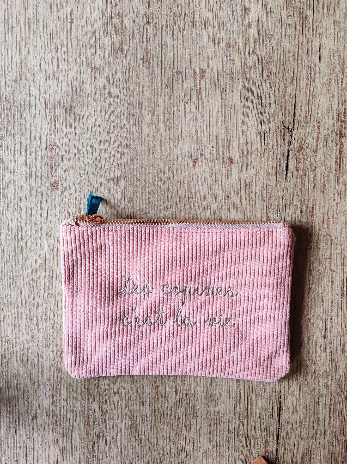 Pochette Côtelée rose
