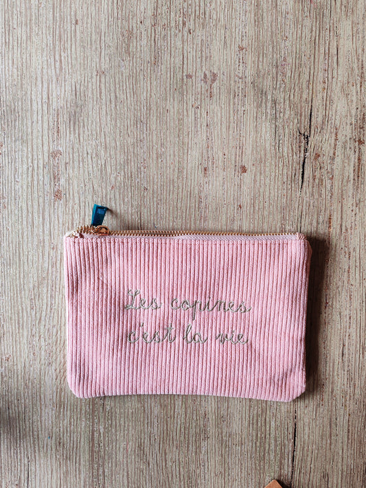 Pochette Côtelée rose