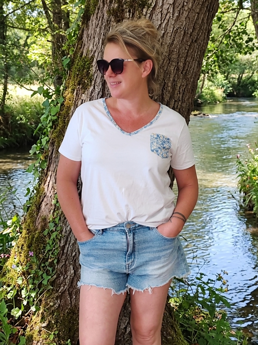 Tee shirt droit ALIA BLEU