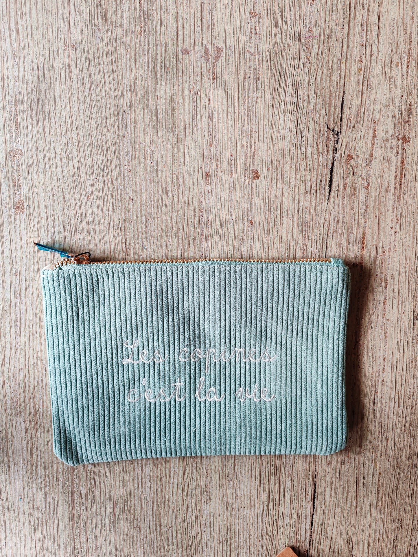 Pochette Côtelée vert d'eau